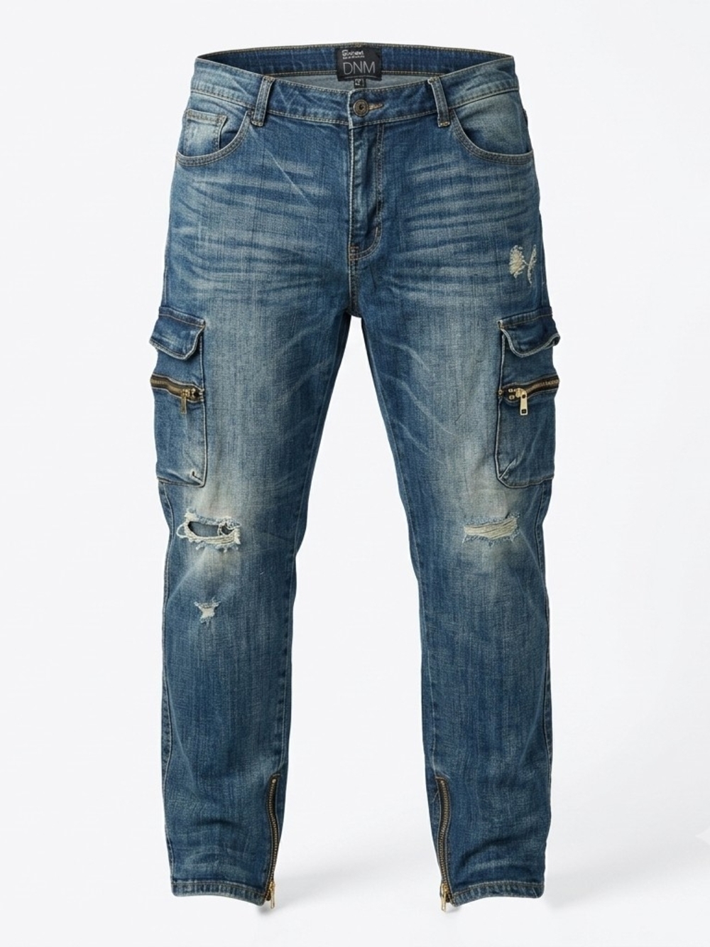 Decibel Men’s Cargo Blue Jeans, Size 42W/34L